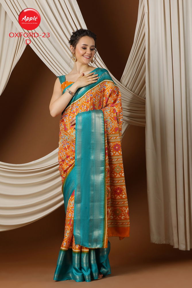 Oxford 23 By Apple Printed Silk Blend Designer Saree Wholesalers In Delhi
